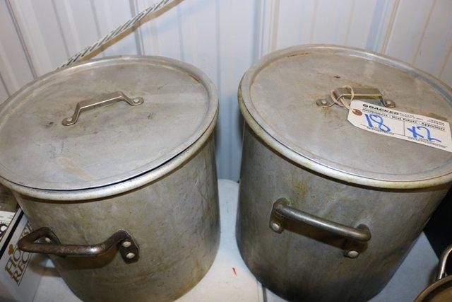 2 - 20 qt aluminum stock pots