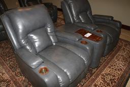 Home Theater 2 person chair with center console - electric recliner