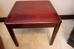 Selling as a set - 3) 24" x 24" cherry finish end table with 24" x 48" coff