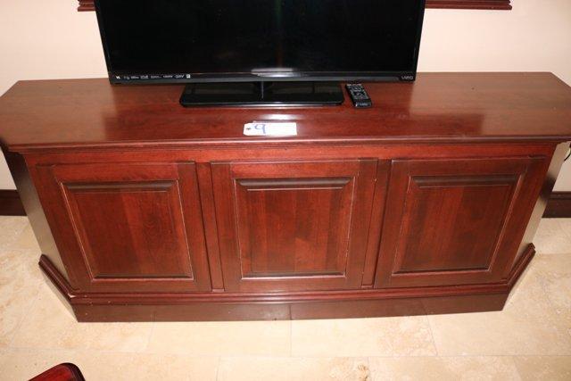 72" cherry finish TV stand