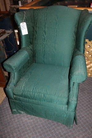 Green tweed living room chair