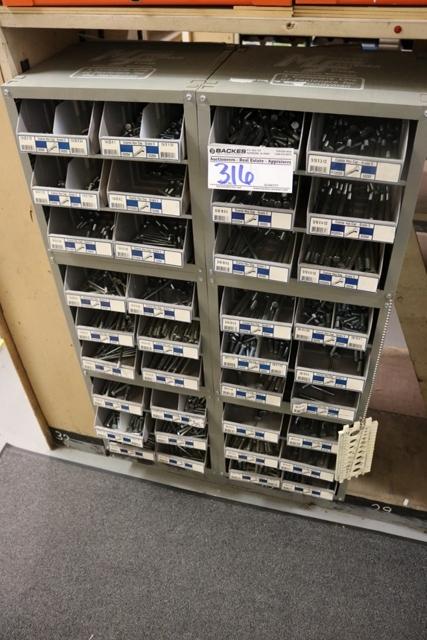 Midwest fastener 36 drawer bolt cabinet with inventory - sales tax applies