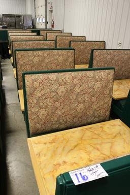 Times 6 - Hunter green seat & floral back 4 person booths with brown granit