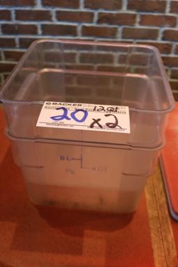 Times 2 - 12 quart food storage containers - no lids