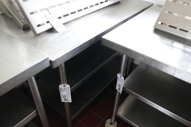 30" x 48" stainless table with double stainless under shelves - good table