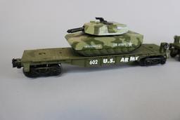 Times 2 - US Army flat cars with tanks - custom