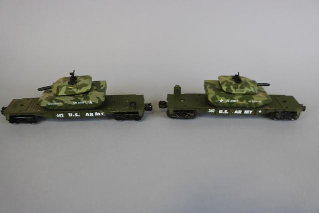 Times 2 - US Army flat cars with tanks - custom