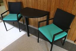 3 piece wicker set with 2 chairs and table