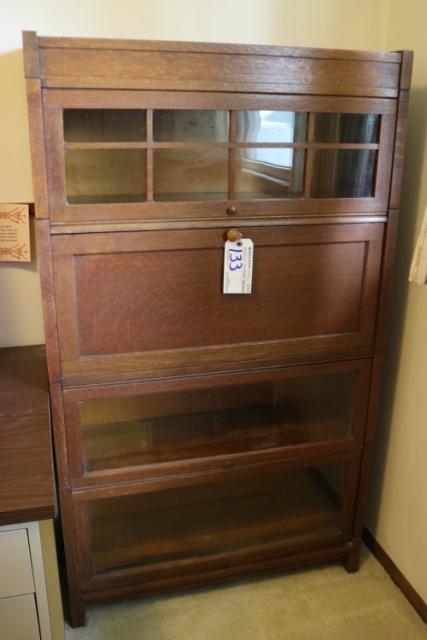 4 stacked barrister book case - oak