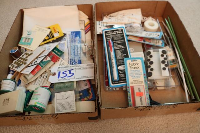 2 boxes of sewing notions