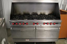 2009 Vulcan 10 burner gas range w/ double ovens