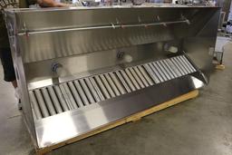 2 piece Captive Air 4’ x 18’ stainless exhaust system w/front make-up air,