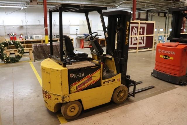 Hyster E50XL-27 electric fork truck - currently charged but there will be n