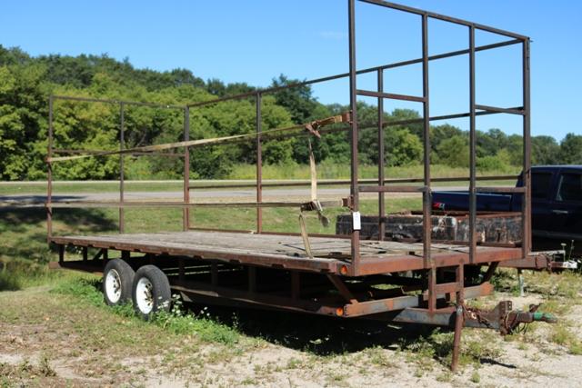 8' x 21' Tandem axle trailer w/ 3 side rails, 3500# axles, bumper hitch