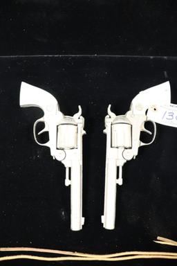 Pair to go -  Hubley Texan 38 cap guns with holsters