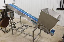 Blancher conveyor Load - 10" x 102" belt - stainless construction - 20" x 3