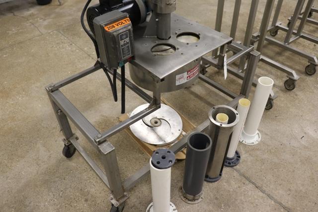 Custom built stainless product cutter with several dies - 1/2 hp - 3 phase