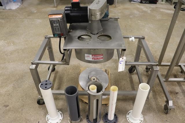 Custom built stainless product cutter with several dies - 1/2 hp - 3 phase