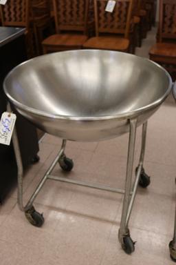 30" stainless mixing bowl with cart