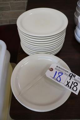 Times 18 White 9" round plates