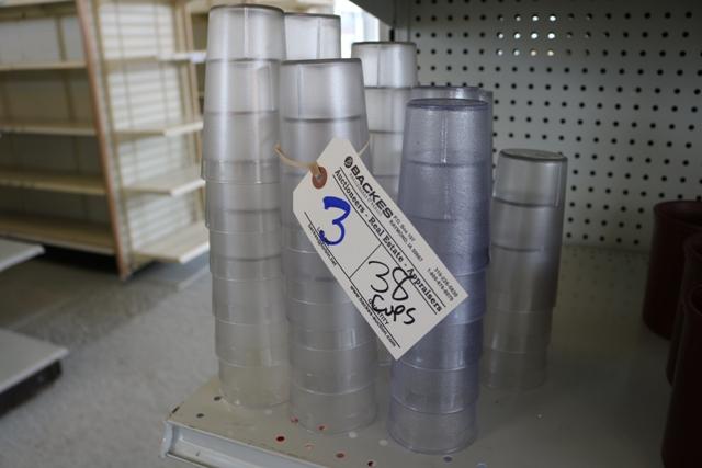 All to go - 38 Cambro 12 oz. water glasses