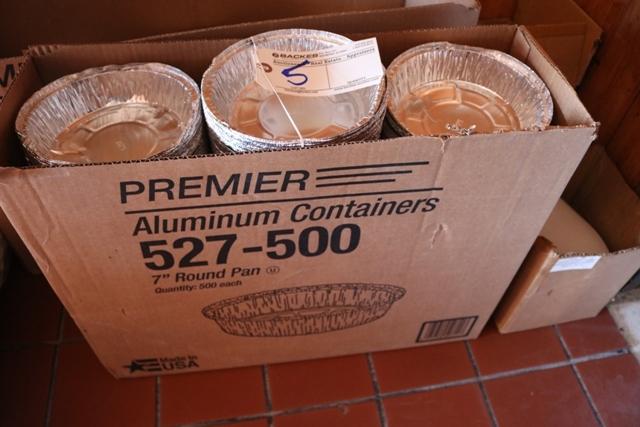 Case of 7" round aluminum containers w/ lids
