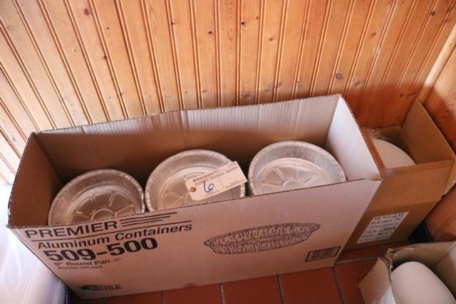 3/4 Case of 9" round aluminum containers w/ lids