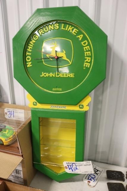 Homemade John Deere clock with toy case