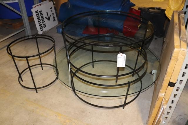 All to go - 2) 36" and 1) 22" glass top patio tables