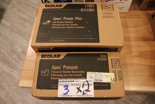 Times 2 - boxes of Eco Lab Apex Power Plus detergent and pre soak