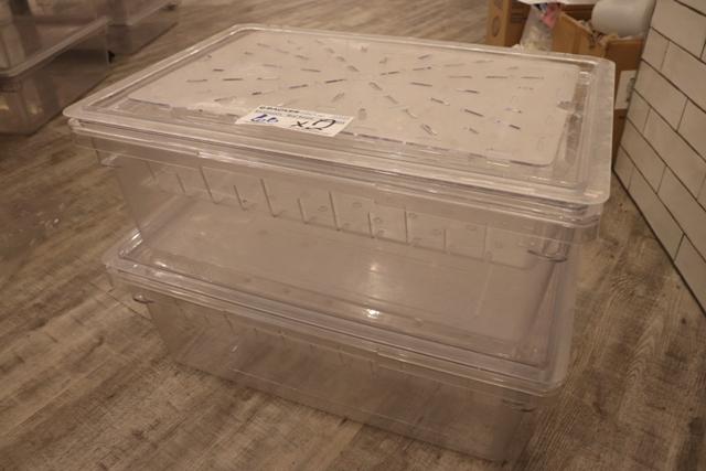 Times 2 - 18 x 26 x 8" deep food storage containers with lids and crisper i