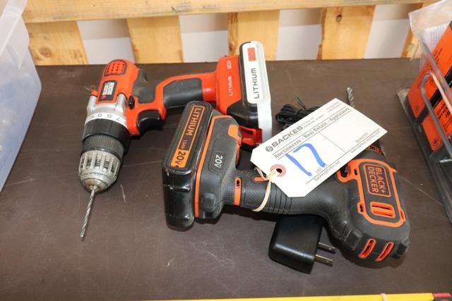 All to go - Black and Decker cordless drills with 1 charger