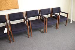 Times 8 - tweed back & seat chairs with wood frames