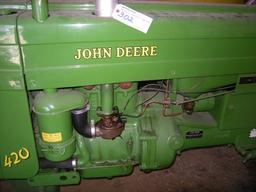 John Deere Total Restored 420 Wide Front 2 cylinder tractor    NICE