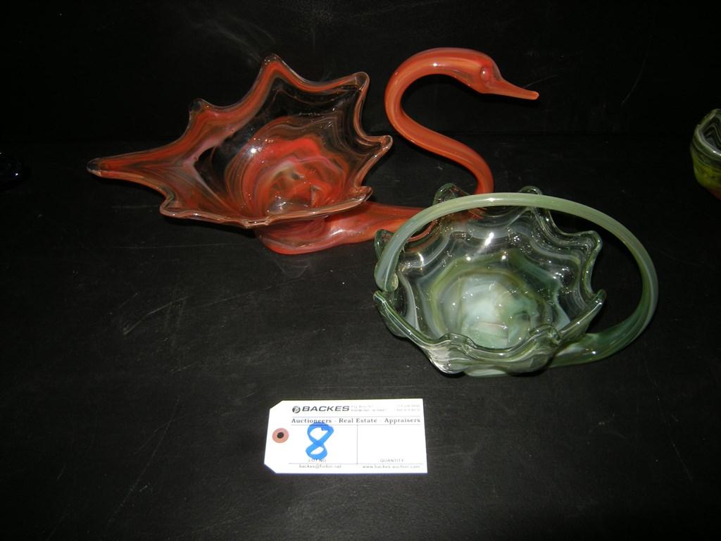 Pair to go  Viking Glass Swans