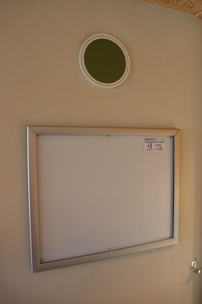 All to go - 24" x 30" aluminum snap frame display board and a circle décor