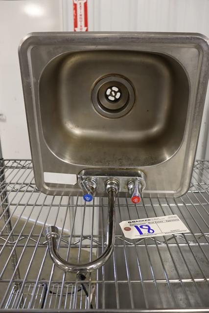 15" x 15" stainless drop in hand sink