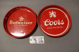 Times 2 - 13" round Budweiser & Coors service trays