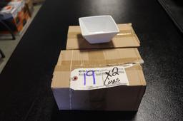 Times 2 - Cases of Acopa 4" x 4" white square bowls