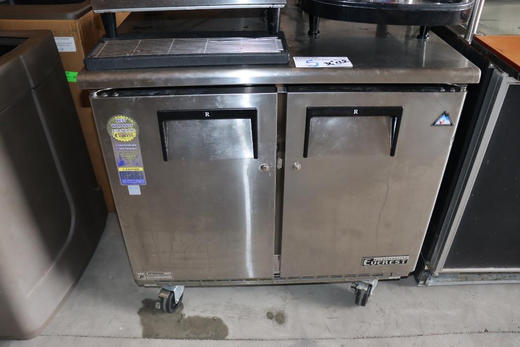 Everest ETBSR2 portable stainless 2 door under counter cooler