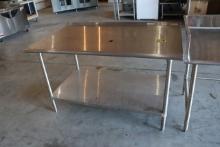 Advance 36" x 60" stainless table with stainless under shelf