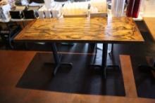 28" x 66" wood top wing themed dining table