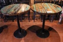 Times 2 - 36" round custom wood pallet top bar tables - nice