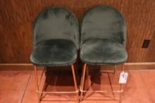 Times 2 - Green padded accent chairs