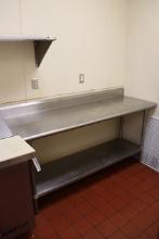 24" x 72" Stainless table with stainless undershelf & 5" backsplash