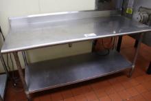 30" x 72" Stainless table with stainless undershelf with Edlund can opener
