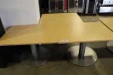 Times 3 - 36" x 48" wood grain laminate top tables with heavy duty bases