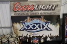 32" x 34" Coors Light Super Bowl wall tin