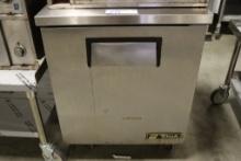 True TUC-27F stainless 1 door under counter freezer with stainless work top