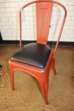 Times 8 - Bistro style metal framed black vinyl seat dining chairs - nice